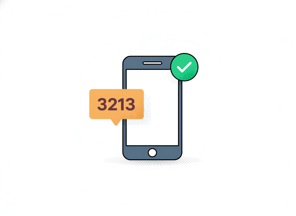 SMS delivery confirmation showing a verified one-time code.